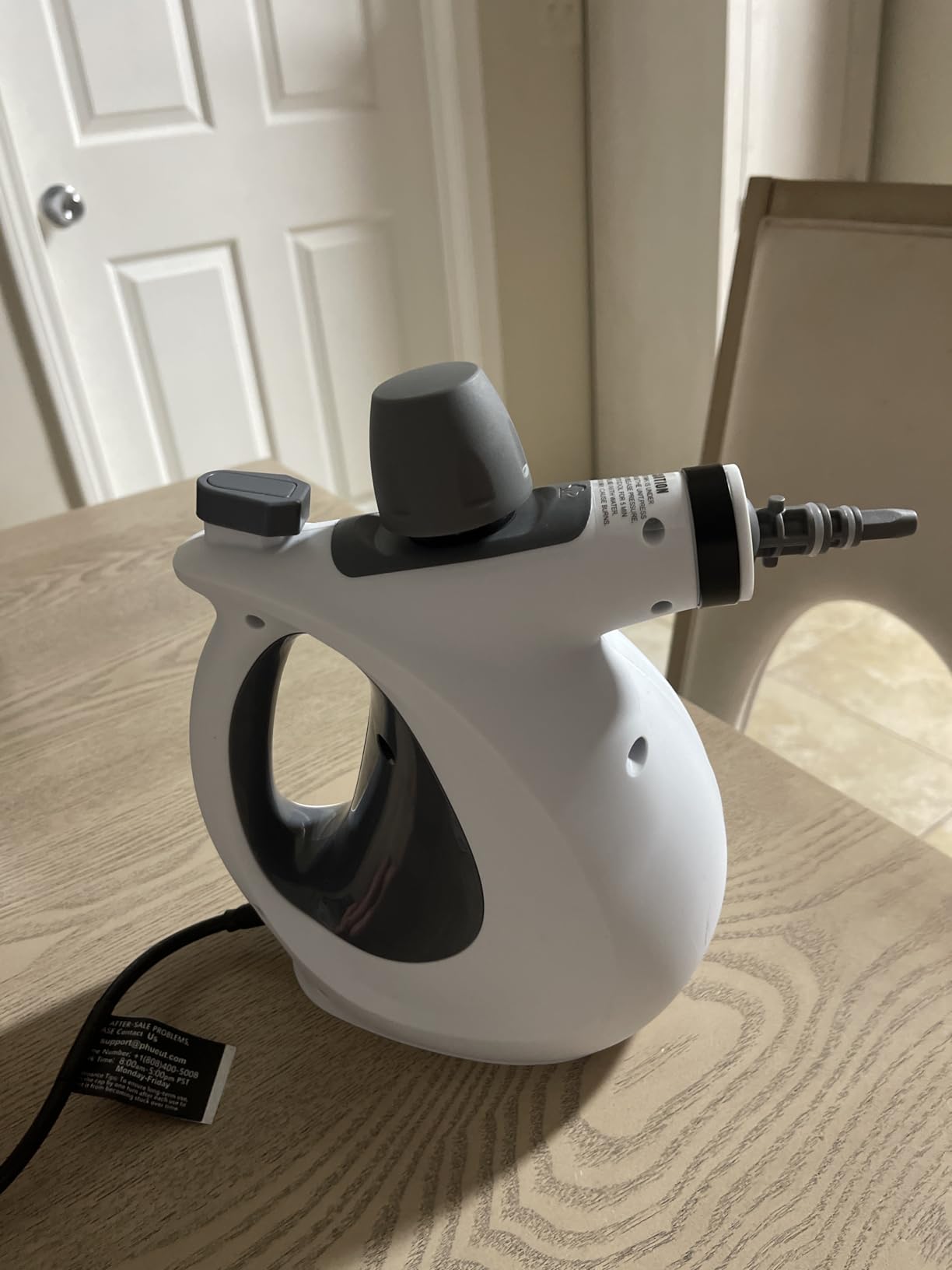 Pressurized Handheld Multi-Surface Natural Steam Cleaner with 12 pcs Accessories, Multi-Purpose Steamer for Home Use, Steamer for Cleaning Floor, Upholstery, Grout and Car (Grey) - Customer Photo 1