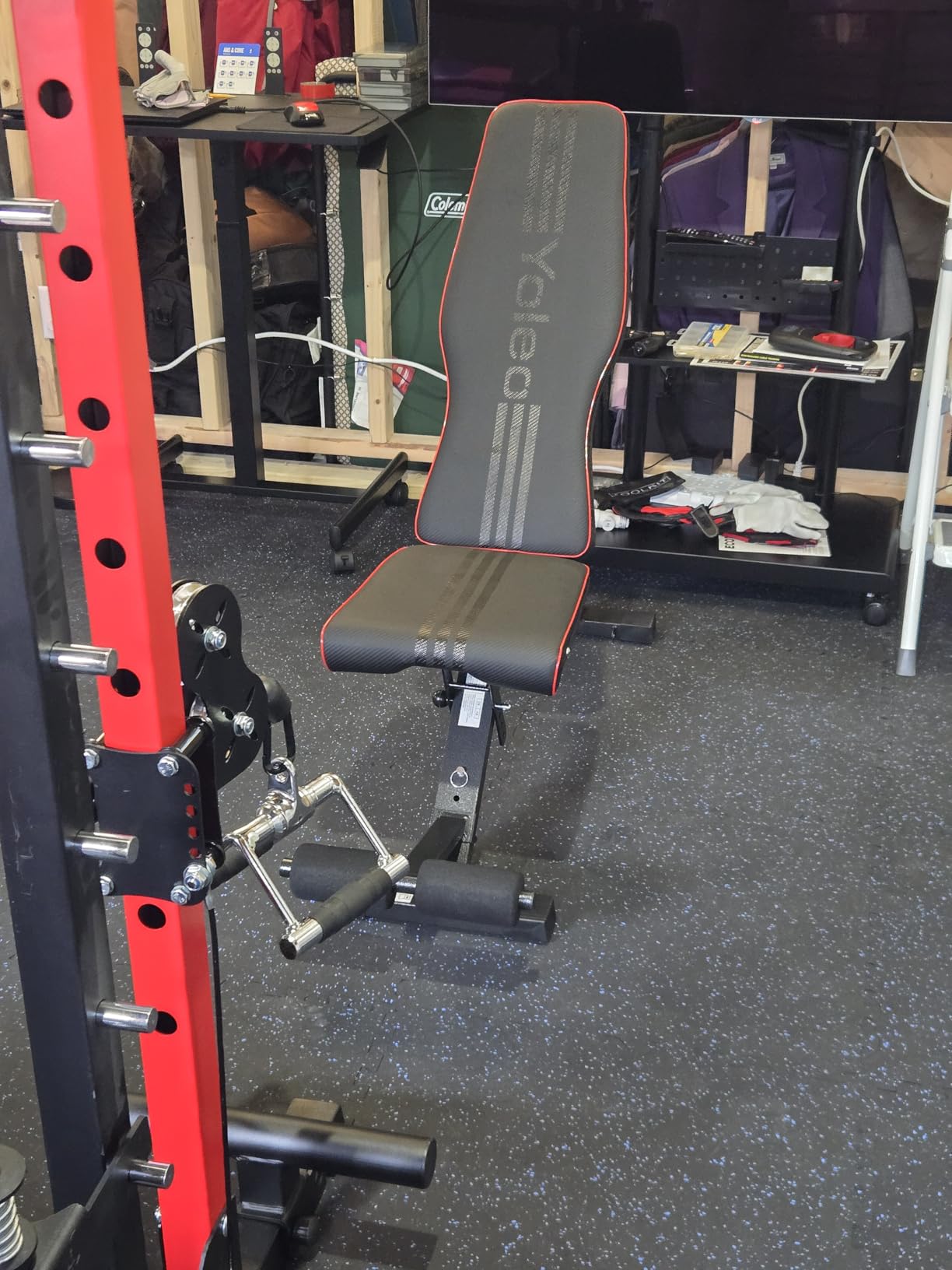 Yoleo Adjustable Weight Bench for Full Body Workout; Foldable Bench Press Bench of Home Gym Strength Training; Incline Decline Flat Utility Workout Bench with Quick Folding& Fast Adjustment (Black) - Customer Photo 1