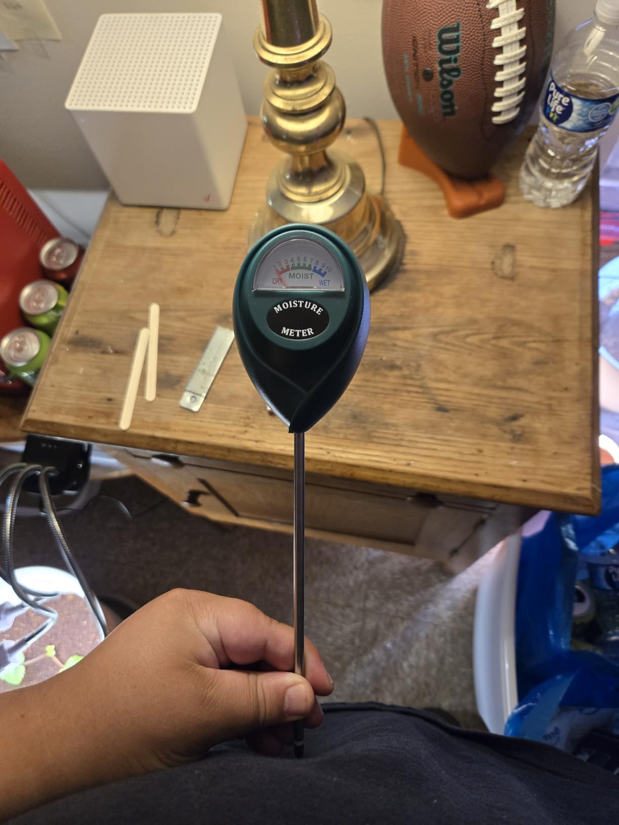 XLUX Long Probe Deep Use Soil Moisture Meter, Water Monitor Indicator Sensor, Hygrometer for Outdoor Indoor Large Pot Plants, Flower, Gardening, Farming - Customer Photo 3