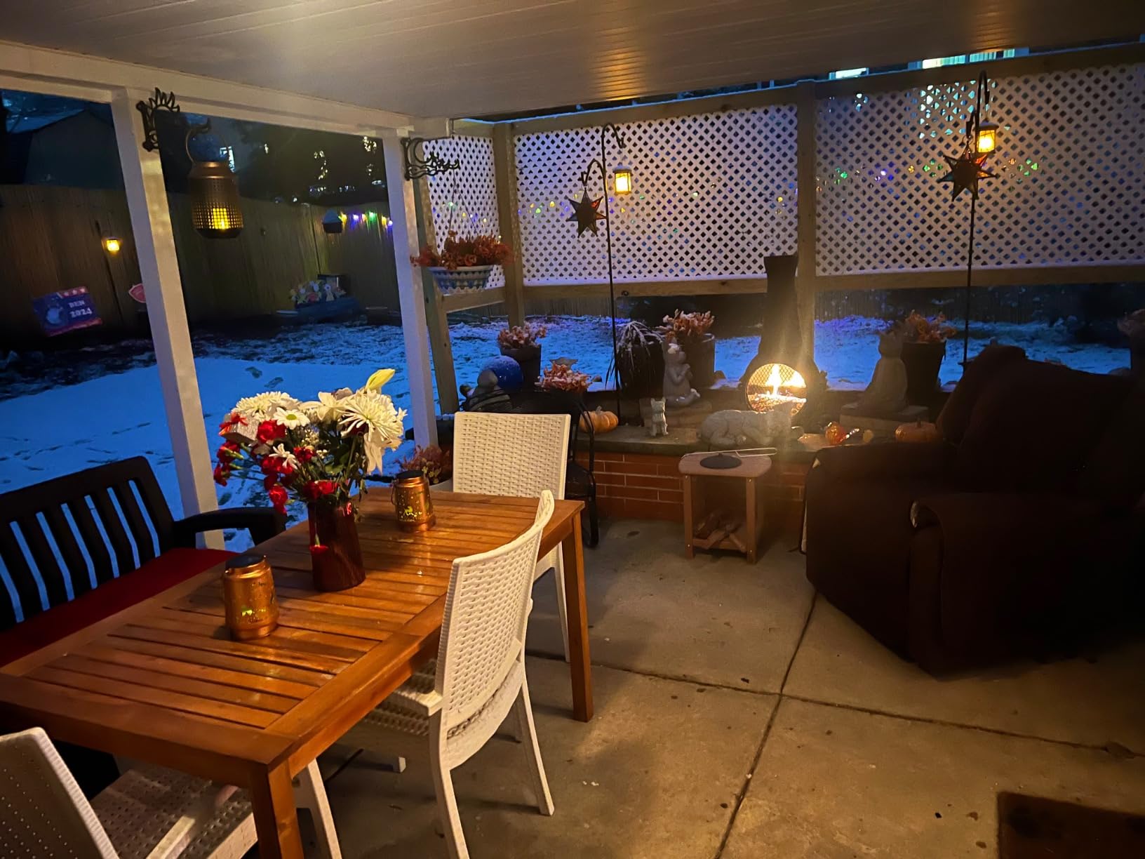 The Blue Rooster Prairie Fire Chiminea Outdoor Fireplace - Wood Burning Cast Aluminum Deck or Patio Firepit 44