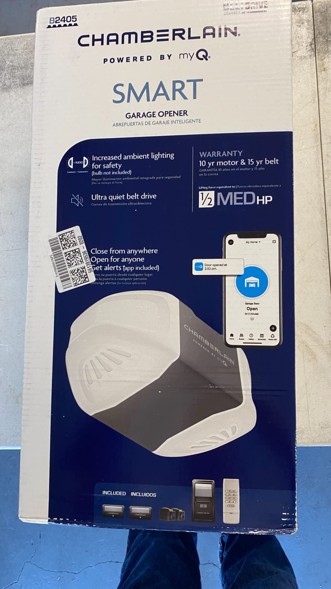 Chamberlain B2405 Quiet Wi-Fi Garage Door Opener, Wireless Keypad - Quantity 1 - Customer Photo 1