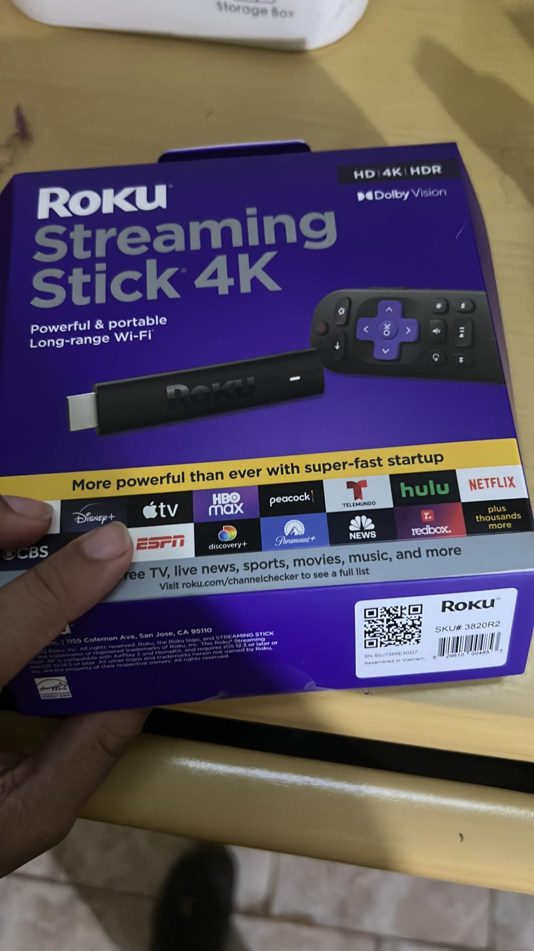 Roku Streaming Stick 4K - HDR & Dolby Vision Roku Streaming Device for TV with Voice Remote & Long-Range Wi-Fi - Free & Live TV - Customer Photo 3