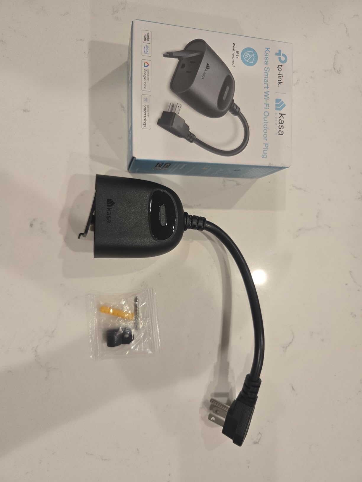 Kasa Outdoor Smart Dimmer Plug, IP64 Plug- in Dimmer for Outdoor String Lights, Compatible with Alexa, Google Assistant & SmartThings, Long Wi-Fi Range 2.4Ghz, No Hub Required, ETL Certified(KP405) - Customer Photo 2