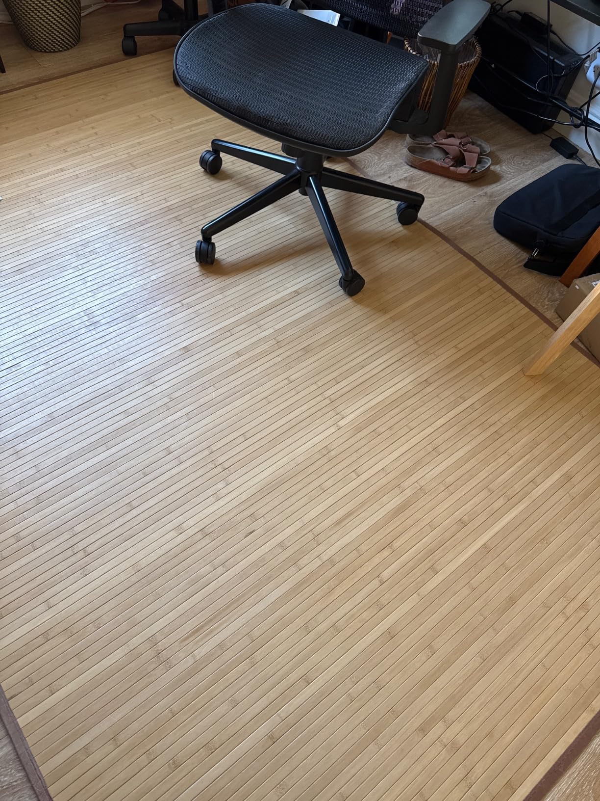 Bamboo Area Rug - 5x8: All in One - Living Room, Outdoor Patio, Kitchen, Entryway - Light Brown - Customer Photo 1