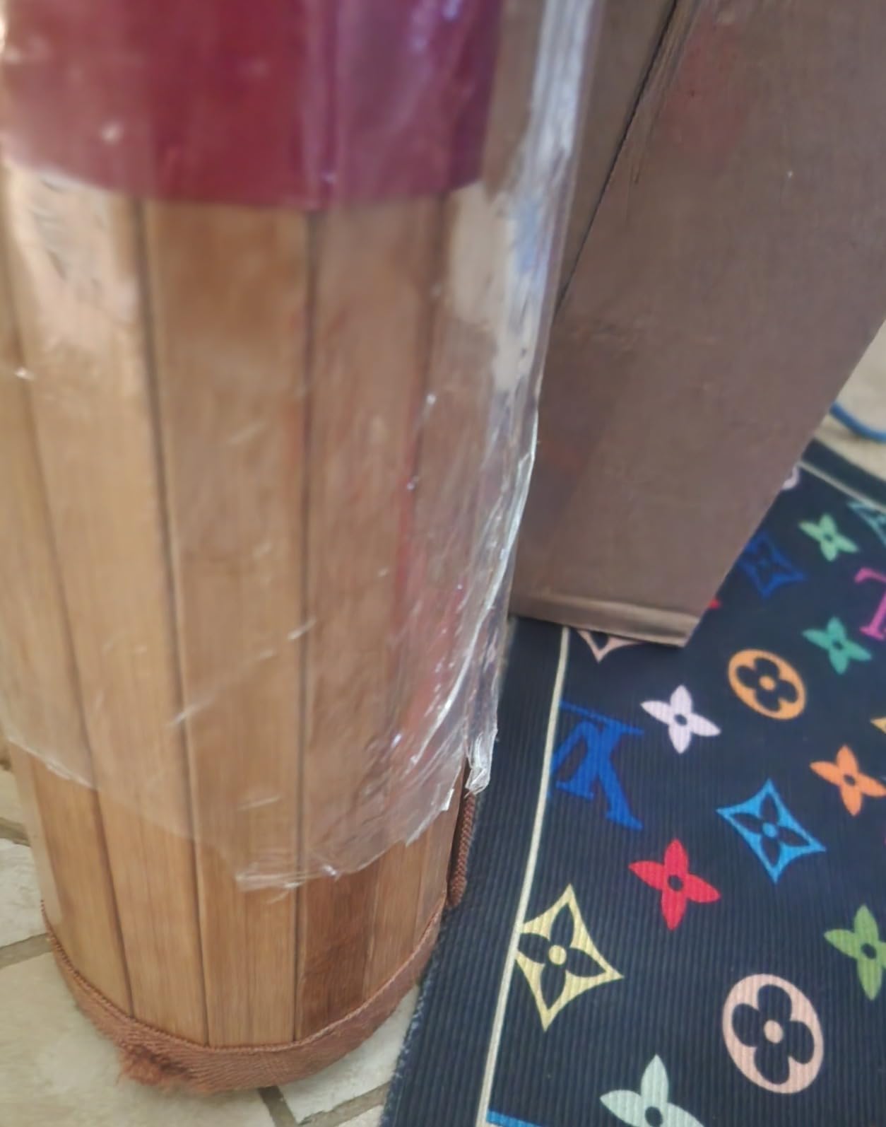 Bamboo Area Rug - 5x8: All in One - Living Room, Outdoor Patio, Kitchen, Entryway - Light Brown - Customer Photo 3