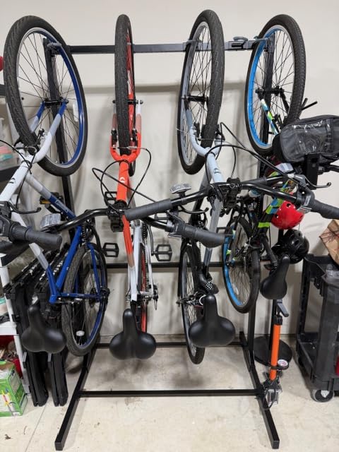 StoreYourBoard Indoor Bike Rack - Freestanding 5 Bike Storage Stand - Heavy-Duty Bike Holder for Garage or Home - Space-Saving Indoor Bike Stands for Road, Mountain, and Hybrid Bicycles - Black Customer Review StoreYourBoard Indoor Bike Rack - Freestanding 5 Bike Storage Stand - Heavy-Duty Bike Holder for Garage or Home - Space-Saving Indoor Bike Stands for Road, Mountain, and Hybrid Bicycles - Black - Customer Photo 1
