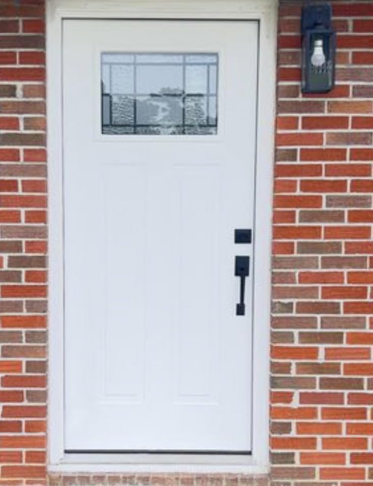 Outdoor Wall Light Fixtures, Exterior Waterproof Wall Lanterns, Porch Sconces Lighting with E26 Sockets & Glass Shades, Modern Matte Black Outside Lights for Patio Front Door Entryway Garage, 2-Pack - Customer Photo 2