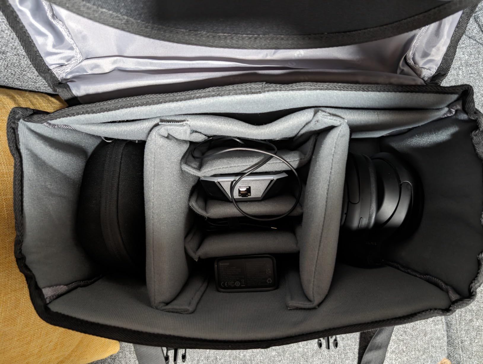 CADeN Camera Bag Case Shoulder Messenger Bag with Tripod Holder Compatible for Nikon, Canon, Sony, DSLR SLR Mirrorless Cameras Waterproof (Black, Large) - Customer Photo 1