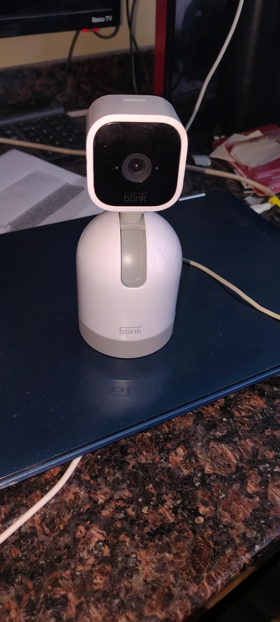 Blink Mini Pan-Tilt Camera (newest model), Rotating indoor plug-in smart security camera, two-way audio, HD video, motion detection, Works with Alexa (White) - Customer Photo 1