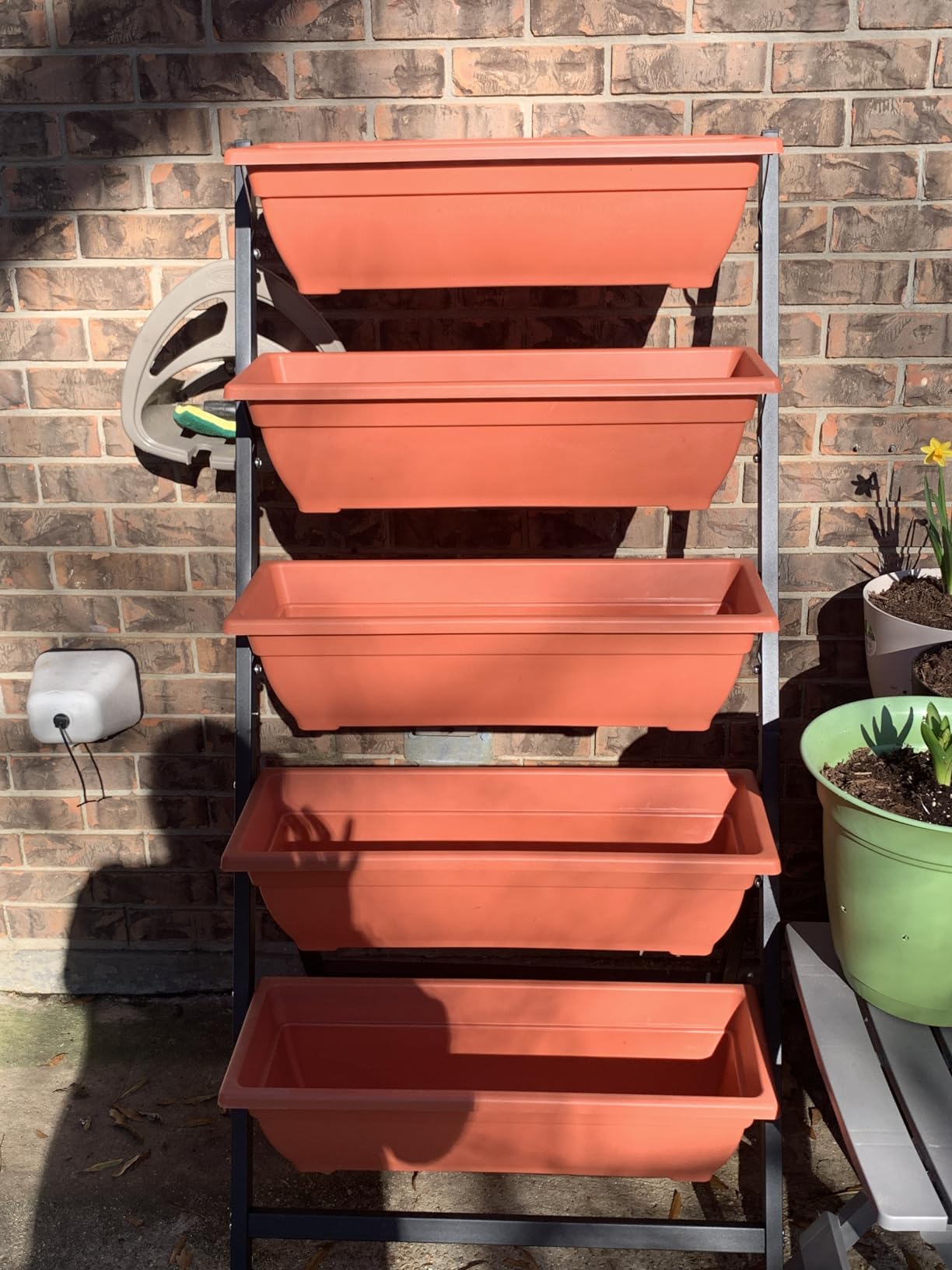 EDOSTORY 4.5 FT Height Vertical Garden Planter Removable Pale Green Raised Bed Box with 5 Container Boxes,Digging Claw Gloves,Trowel,Purning Shears for Outdoor Vegetables Flowers - Customer Photo 2