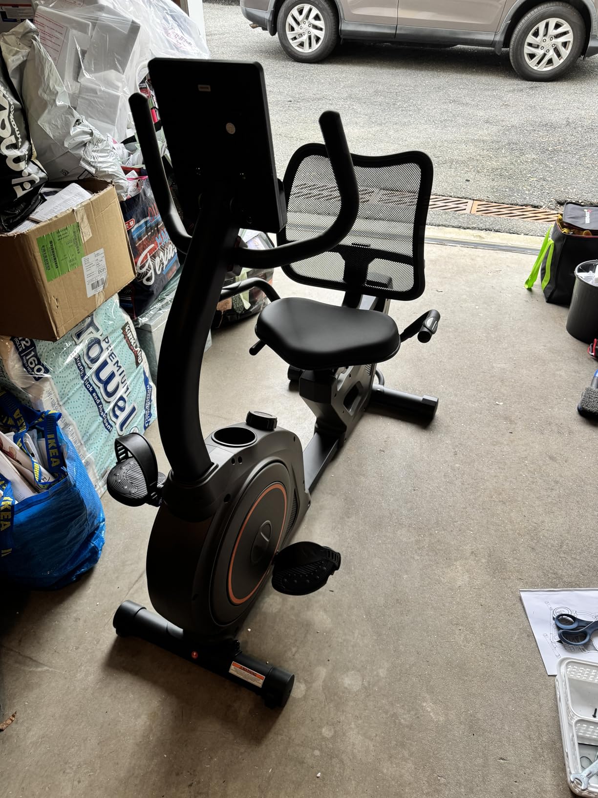 Niceday Recumbent Exercise Bike, Recumbent Bike for Home, Recumbent Stationary Bike 400LBS Weight Capacity, Magnetic Recumbent Bike with Smart APP, LCD Monitor, Heart Rate Handle - Customer Photo 4