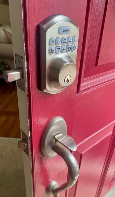 TEEHO TE001 Keyless Entry Door Lock with Keypad - Smart Deadbolt Lock for Front Door with 2 Keys - Auto Lock - Easy Installation - Satin Nickel - Customer Photo 1
