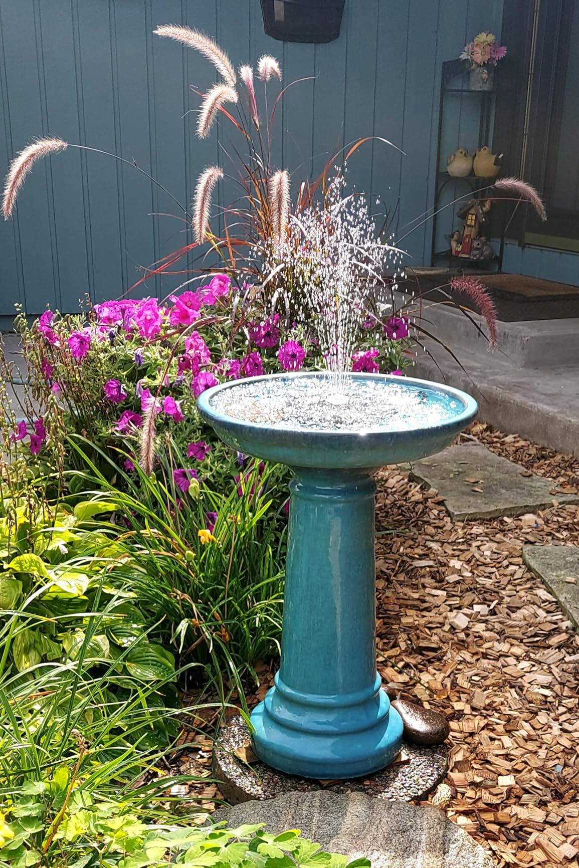 AISITIN 3.5W Solar Fountain Pump for Water Feature Outdoor DIY Solar Bird Bath Fountain with Multiple Nozzles, Solar Powered Water Fountain for Garden, Ponds, Fish Tank and Aquarium - Customer Photo 2