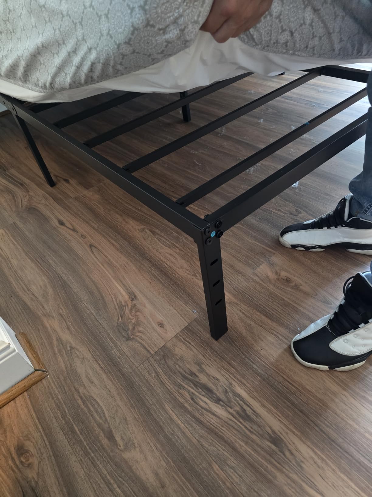 14 Inch Metal Bed Frame Queen Size No Box Spring Needed, Heavy Duty Platform Support Up to 3000 lbs, Easy Assembly, Noise Free, Black - Customer Photo 1