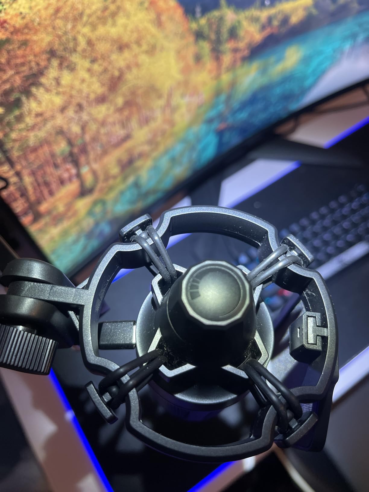 FIFINE Gaming PC USB Microphone, Podcast Condenser Mic with Boom Arm, Pop Filter, Mute Button for Streaming, Twitch, Online Chat, RGB Computer Mic for PS4/5 PC Gamer Youtuber-AmpliGame A6T - Customer Photo 2