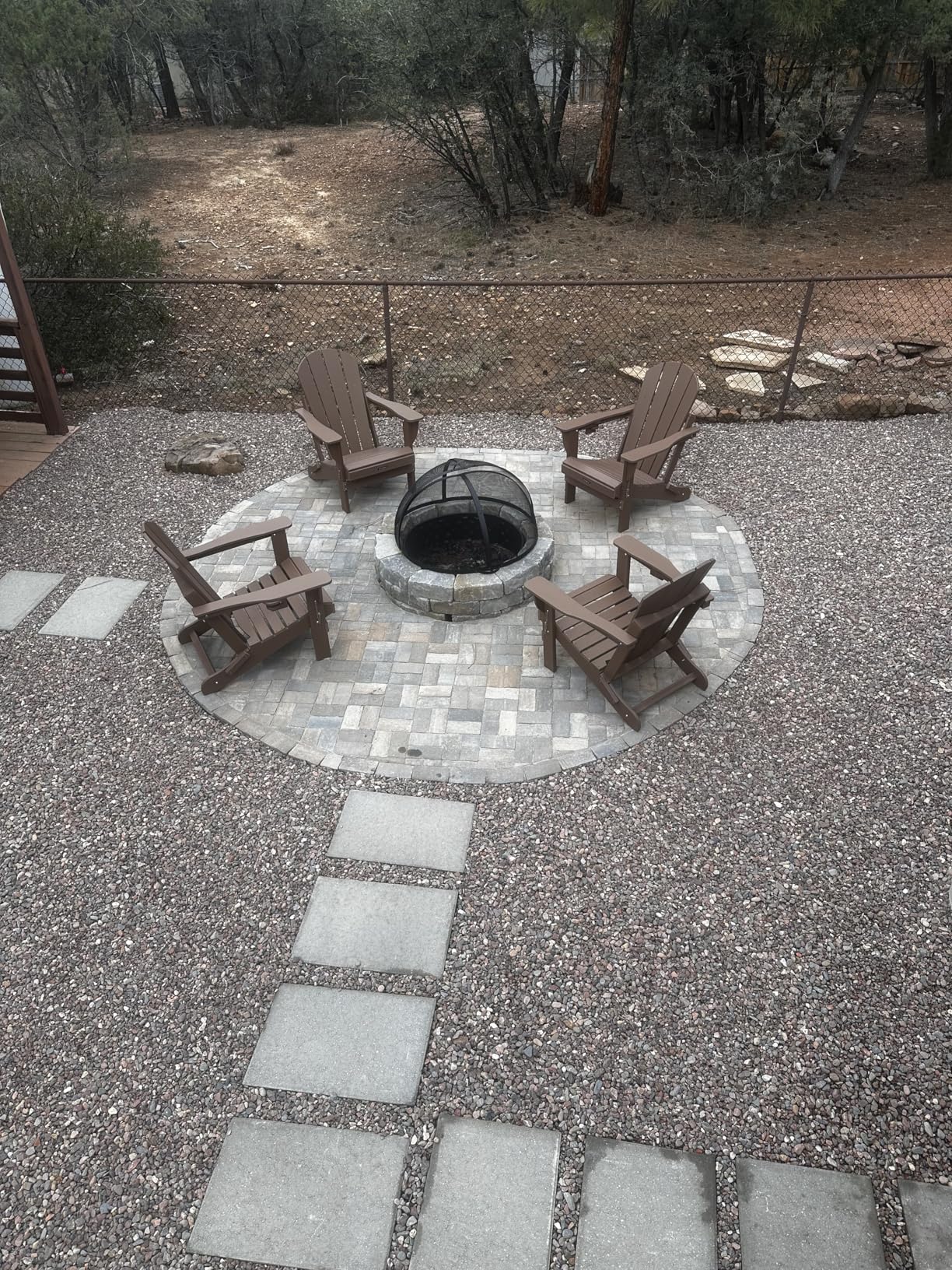 MUCHENGHY Folding Adirondack Chairs, Patio Chairs, Lawn Chairs, Outdoor Chair, Adirondack Chair Plastic, Fire Pit, Weather Resistant with Cup Holder for Deck, Backyard, Garden(Gray) - Customer Photo 1