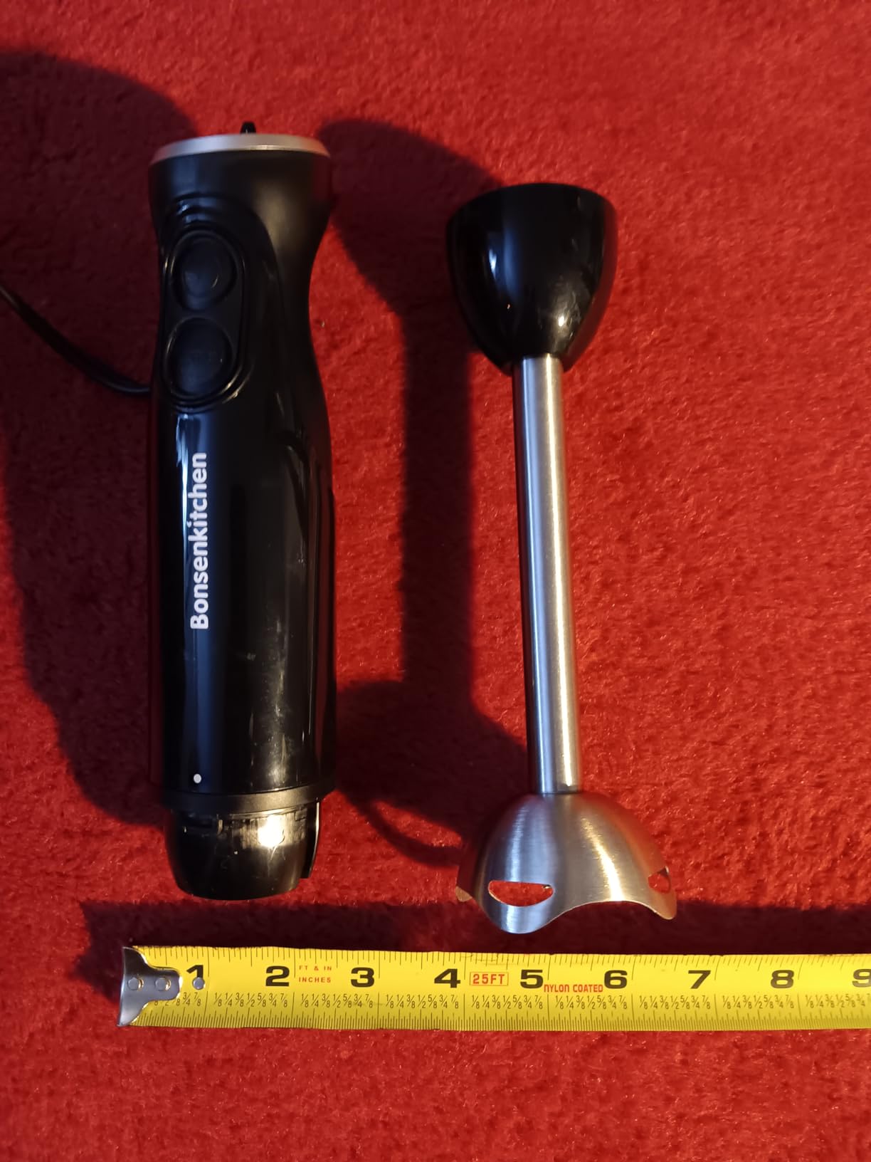 Bonsenkitchen Hand Blender, Immersion Blender with 2 Mixing Speed, Electric Handheld Mixer Portable Stick Mixer with Stainless Steel Blades for Soup, Smoothie, Puree, Baby Food - Customer Photo 1