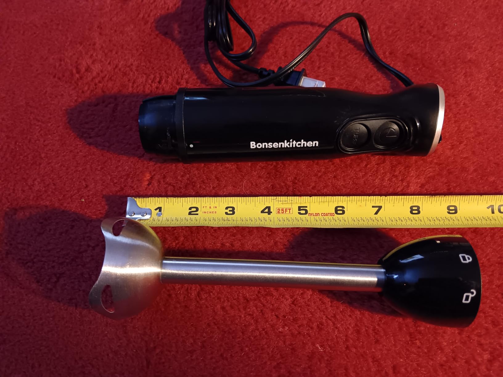 Bonsenkitchen Hand Blender, Immersion Blender with 2 Mixing Speed, Electric Handheld Mixer Portable Stick Mixer with Stainless Steel Blades for Soup, Smoothie, Puree, Baby Food - Customer Photo 2