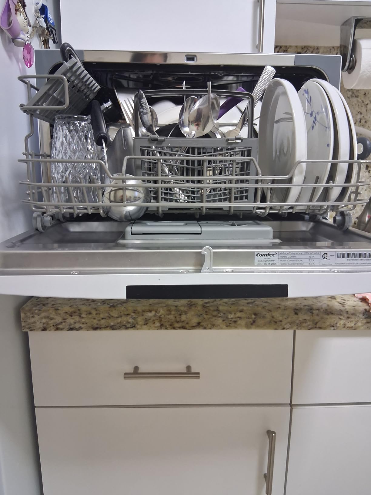 COMFEE' Countertop Dishwasher, Energy Star Portable Dishwasher, 6 Place Settings & 8 Washing Programs, Speed, Baby-Care, ECO& Glass, Dish Washer for Dorm, RV& Apartment, Black - Customer Photo 2