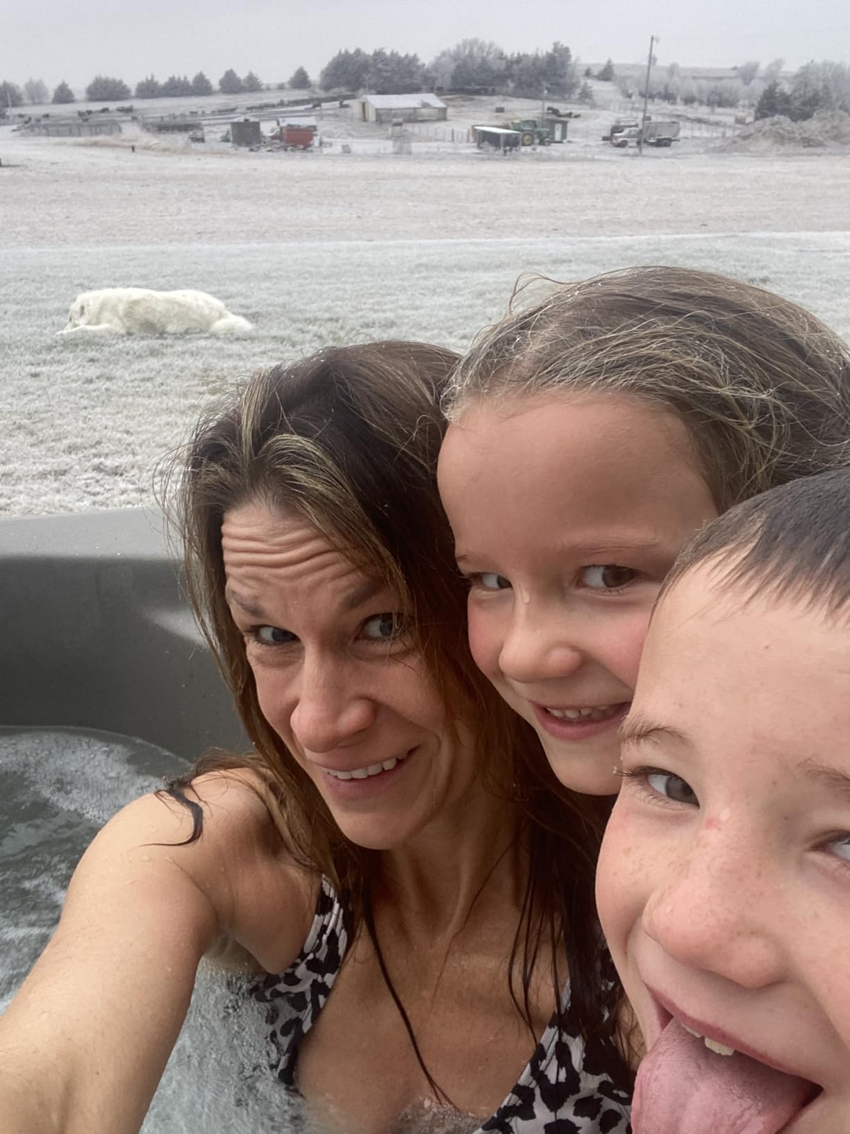 LifeSmart 4-Person Hot Tub, Outdoor Spa with Cover and LED Lights, Square, Beige - Above-Ground Spa Machine with Accessories for Home and Personal Relaxation - Customer Photo 1