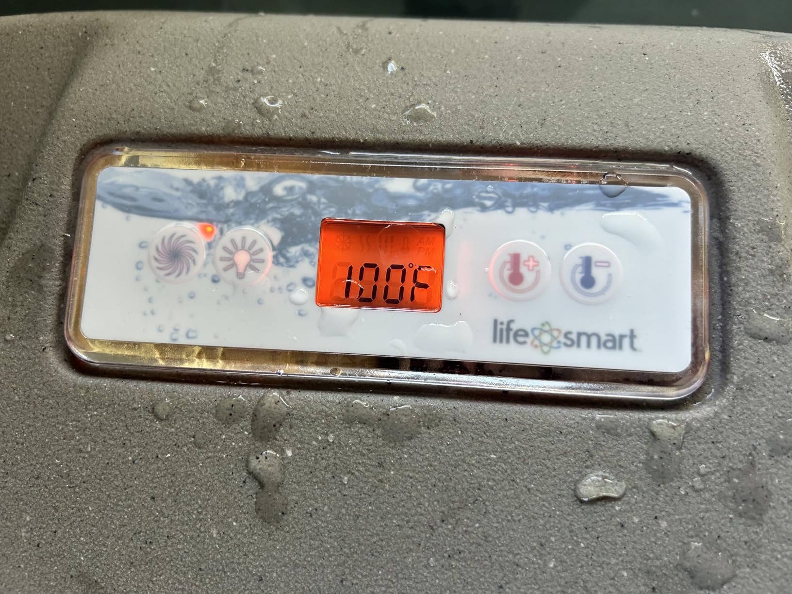 LifeSmart 4-Person Hot Tub, Outdoor Spa with Cover and LED Lights, Square, Beige - Above-Ground Spa Machine with Accessories for Home and Personal Relaxation - Customer Photo 2