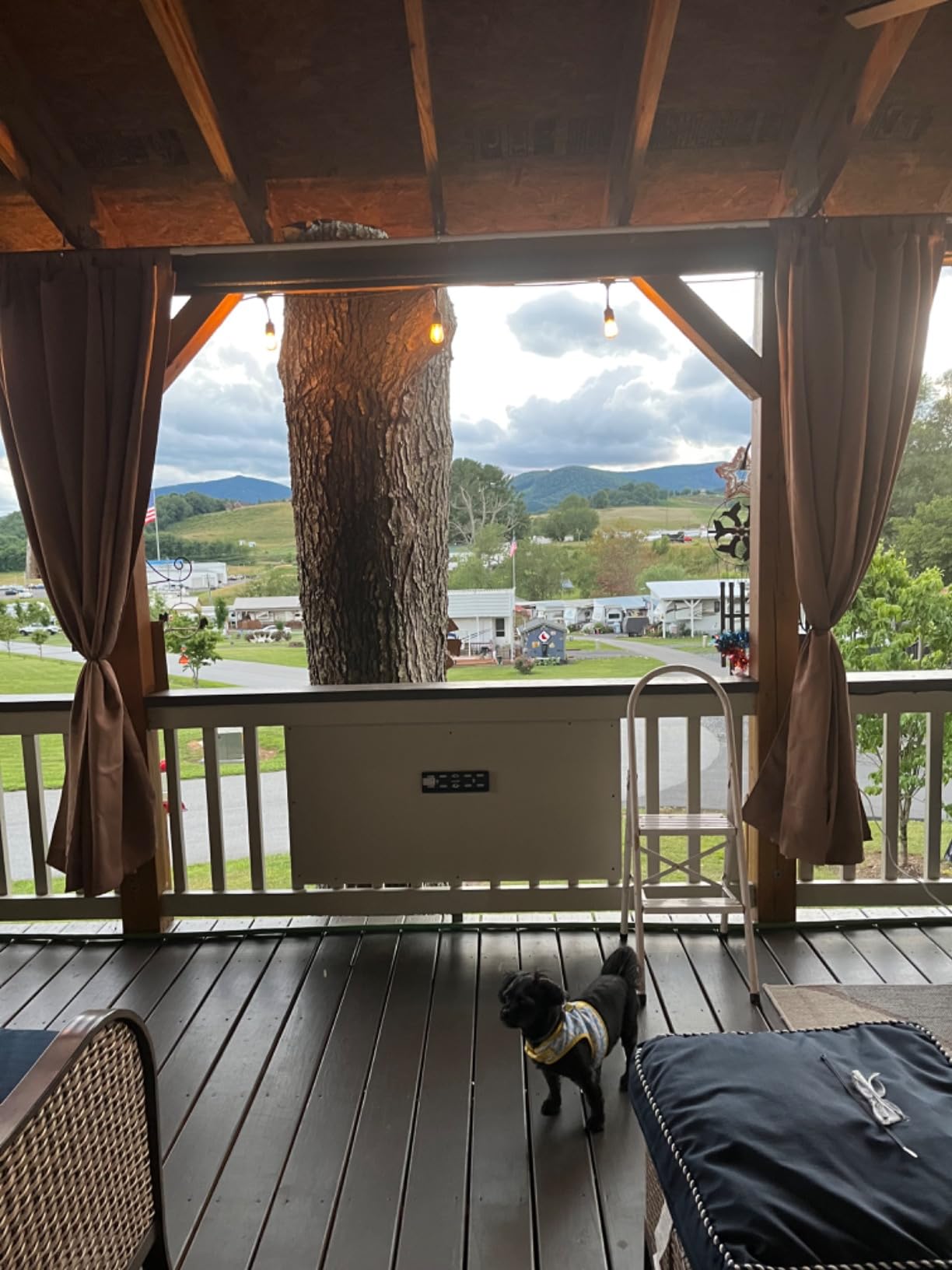 StangH 2 Panels Outdoor Curtains for Patio Waterproof, Blackout Windproof Weatherproof Thermal Insulated Drapes for Pergola/Porch, Thick Privacy Room Dividers for Pool, Grey, W52 x L84 - Customer Photo 2