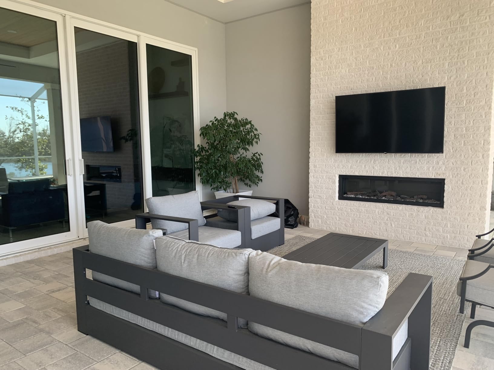 Modway Tahoe Aluminum 4-Piece Outdoor Patio Set in Gray White - Customer Photo 1