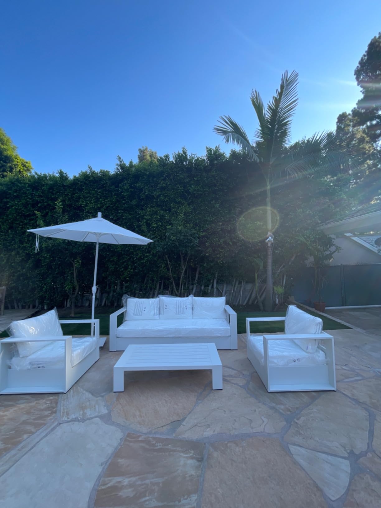 Modway Tahoe Aluminum 4-Piece Outdoor Patio Set in Gray White - Customer Photo 2