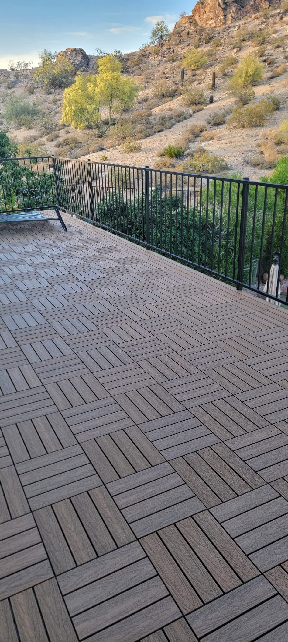 NewTechWood UltraShield Naturale 1 ft. x 1 ft. Quick Deck Outdoor Composite Deck Tile in Roman Antique (10 sq. ft. per Box) - Customer Photo 1