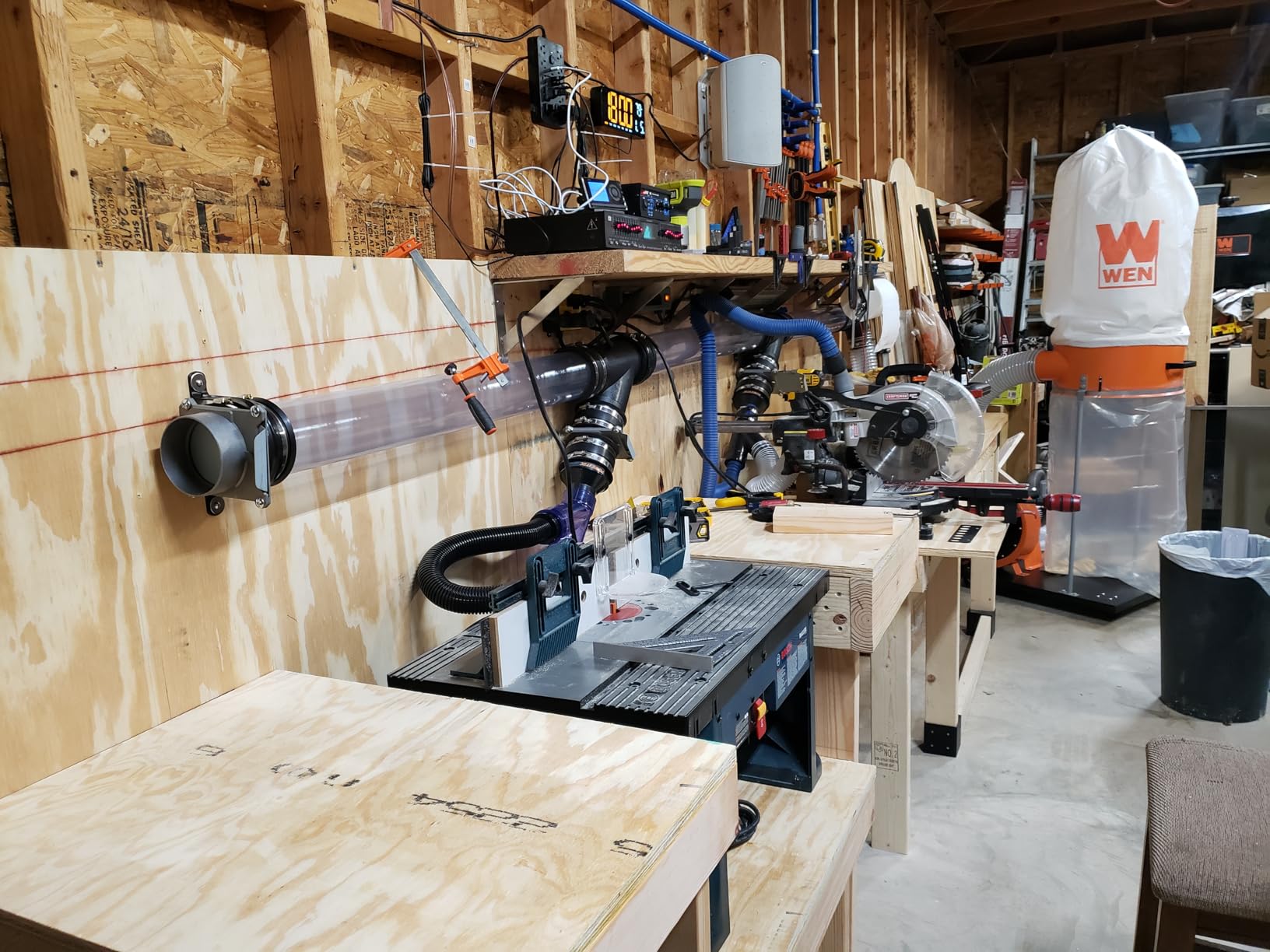 WEN DC1300 1,300 CFM 14-Amp 5-Micron Woodworking Dust Collector with 50-Gallon Collection Bag and Mobile Base - Customer Photo 1