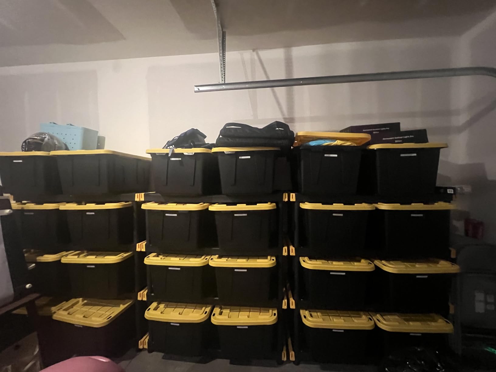 CX Black & Yellow, Shelving Unit and Heavy Duty Storage Containers, Extremely Durable (Shelf + 27 Gallon Container (8-Pack)), for Garage, Warehouse & Seasonal Storage - Customer Photo 2