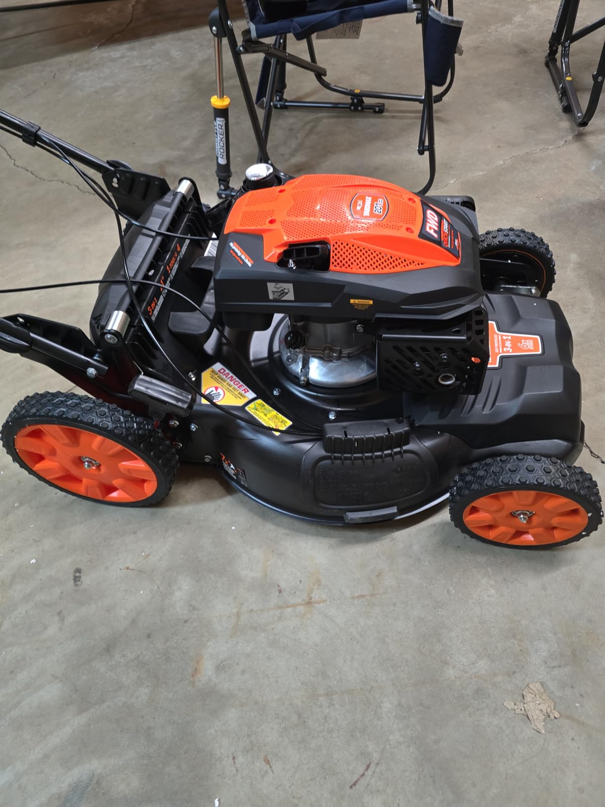 YARDMAX 22 in. 201cc Select PACE 6 Speed CVT High Wheel FWD 3-in-1 Gas Walk Behind Self Propelled Lawn Mower, Black (YG2860) - Customer Photo 1