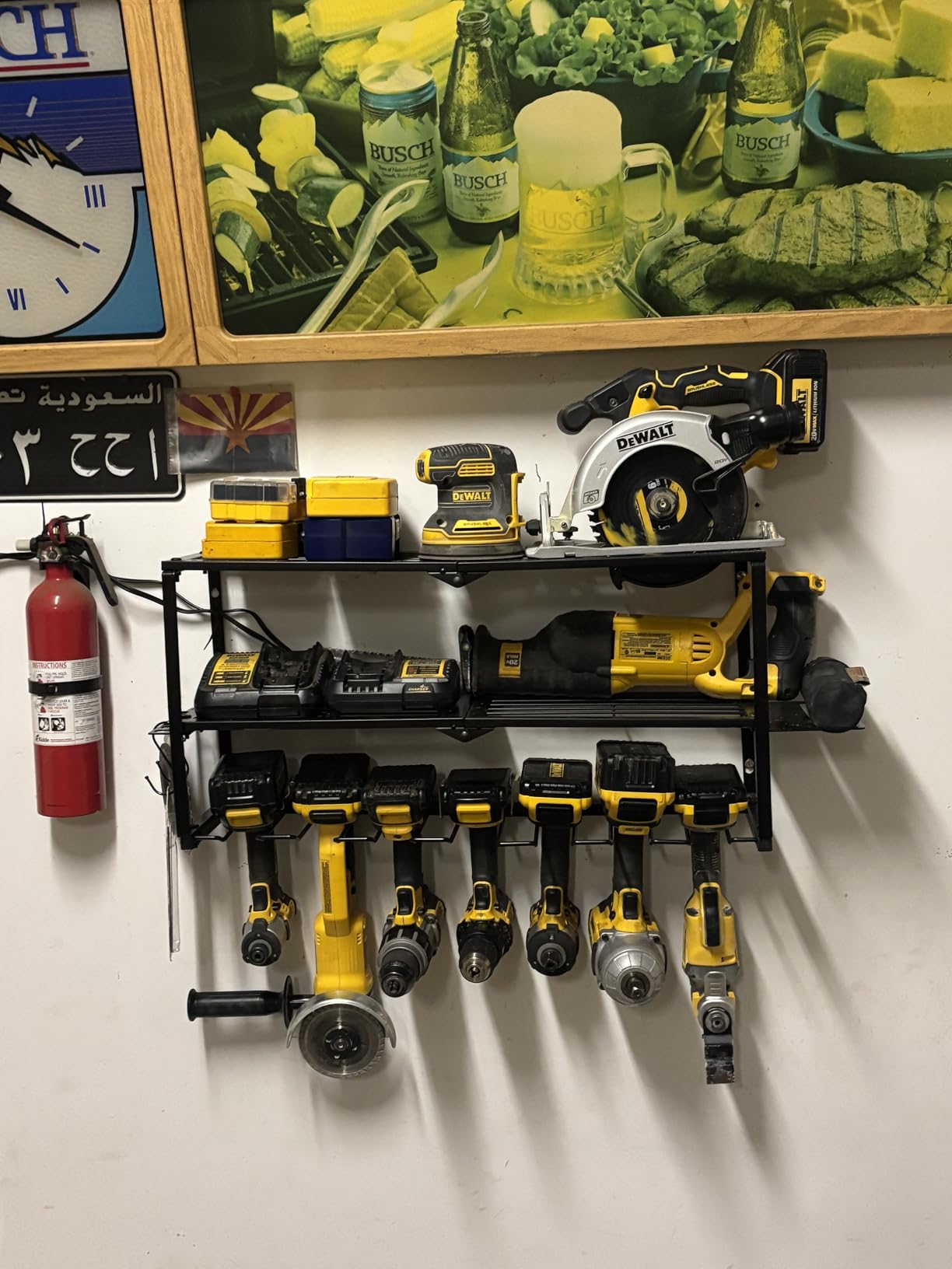 Spampur Power Tool Organizer for Tool Storage, Drill Holder Wall Mount with Screwdriver Organizer, Tool Holder for Garage Wall Organization, Heavy Duty Metal Tool Shelf with Battery Holder - Customer Photo 1