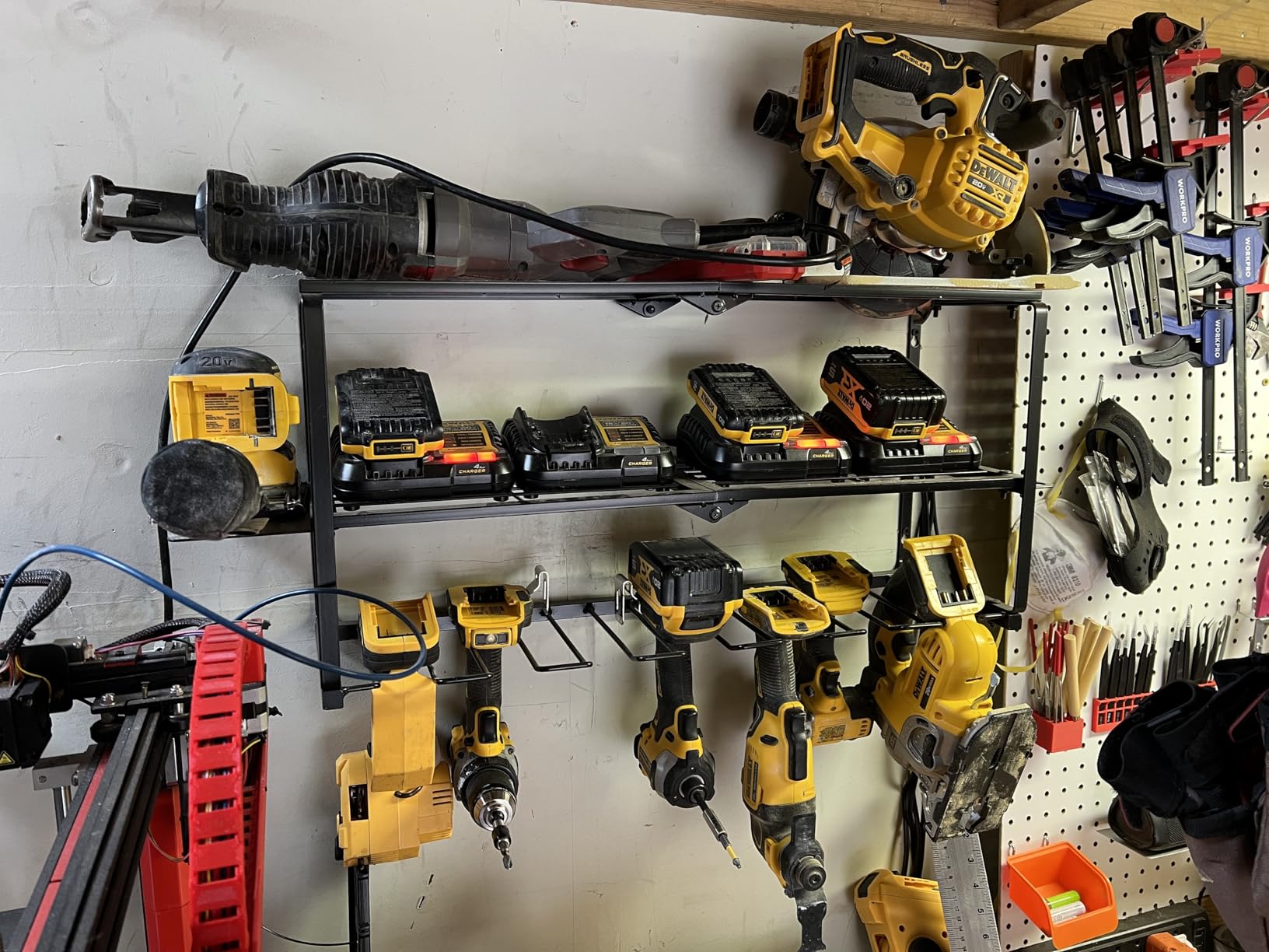 Spampur Power Tool Organizer for Tool Storage, Drill Holder Wall Mount with Screwdriver Organizer, Tool Holder for Garage Wall Organization, Heavy Duty Metal Tool Shelf with Battery Holder - Customer Photo 2