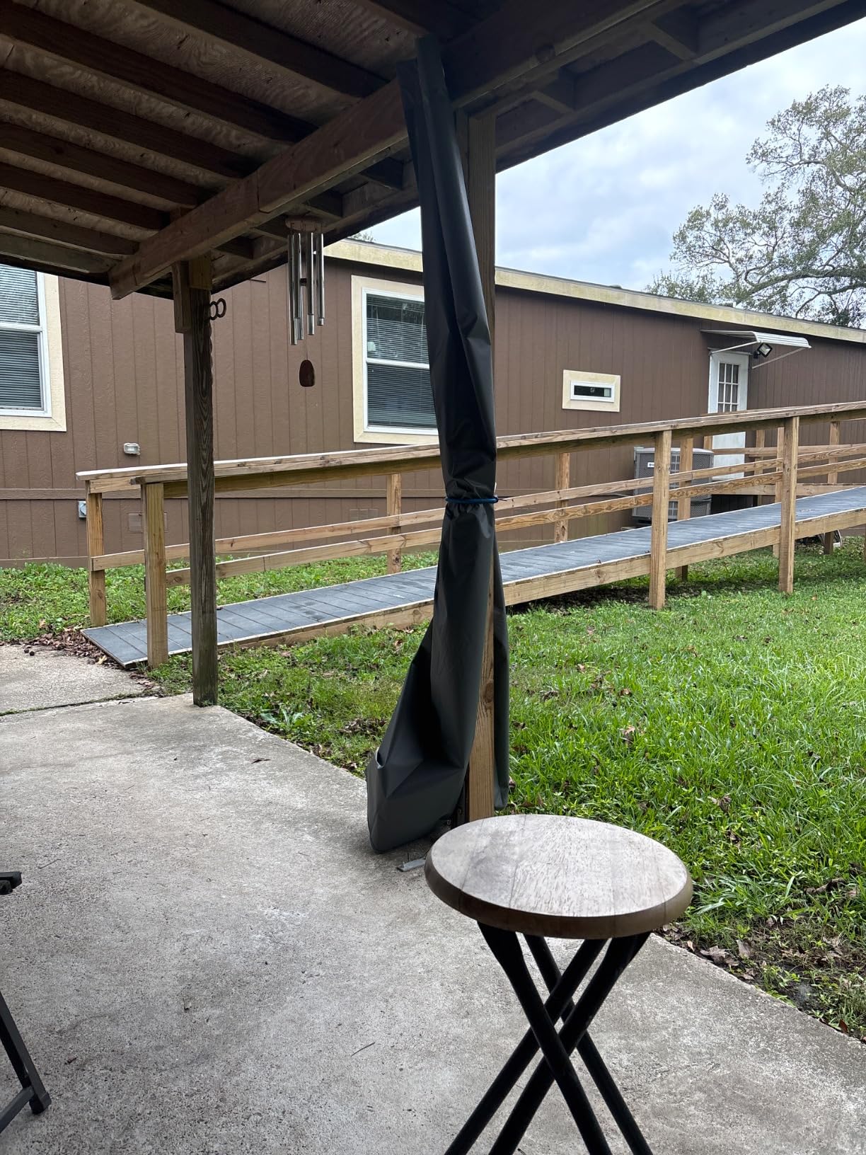 Easy-Going 100% Waterproof Outdoor Curtains Windproof Weatherproof Porch Curtains, Premium Thick Outdoor Privacy Grommet Top Panels for Patio, Gazebo and Pergola, 2 Panels, 54x84 inch, Dark Grey - Customer Photo 1