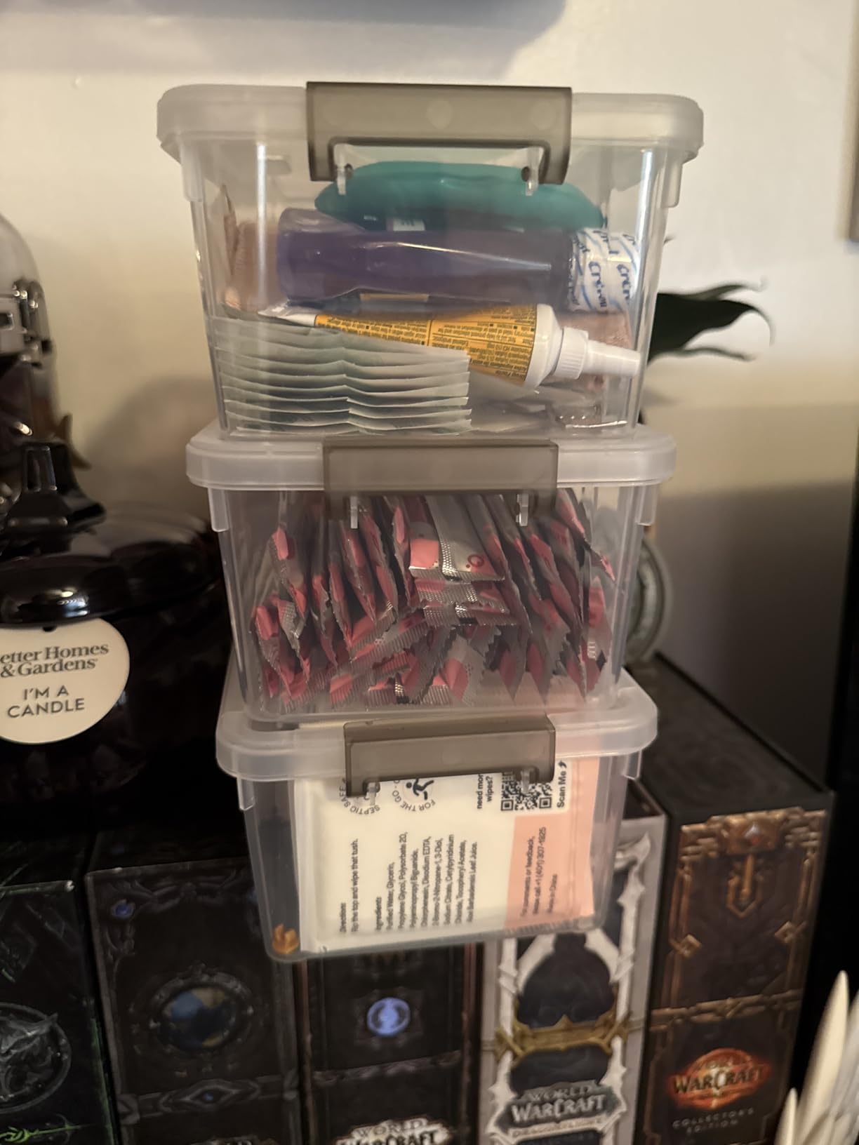 Citylife 17 QT Plastic Storage Bins with Latching Lids Stackable Storage Containers for Organizing Large Clear Storage Box for Garage, Closet, Kitchen, 4 Packs - Customer Photo 1