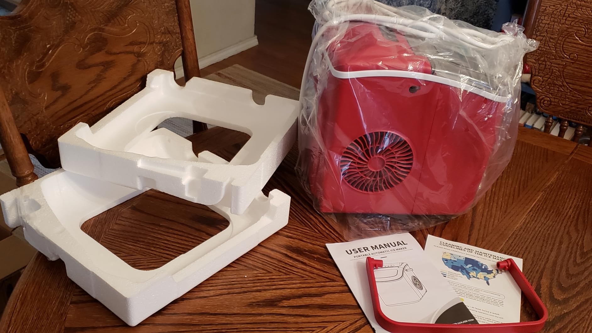 COWSAR Ice Maker Countertop, Portable Ice Machine with Self-Cleaning, 26.5lbs/24Hrs, 9 Bullet Ice Cubes in 6 Mins, Ice Basket and Scoop, Ideal for Home, Kitchen, Bar, Camping - Customer Photo 2