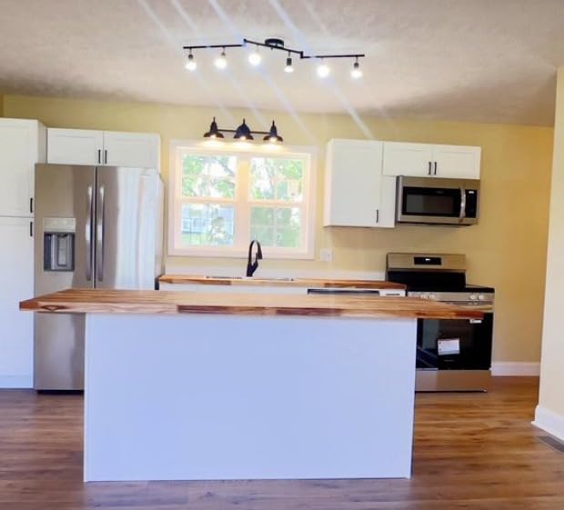 Unicozin LED Track Lighting Kit, Matt Nickel 8 Way Ceiling Spot Lighting, Flexibly Rotatable Light Head, Modern Track Light Included 8 x LED GU10 Bulb (4W, Daylight White, 400LM) - Customer Photo 1