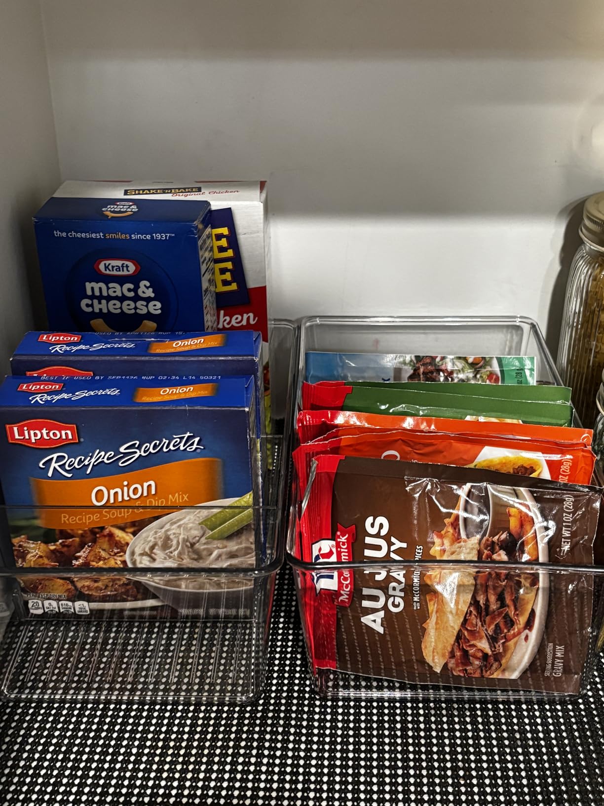 Vtopmart 8 Pack Food Storage Organizer Bins, Clear Plastic Bins for Pantry, Kitchen, Fridge, Cabinet Organization and Storage, 4 Compartment Holder for Packets, Snacks, Pouches, Spice Packets - Customer Photo 1