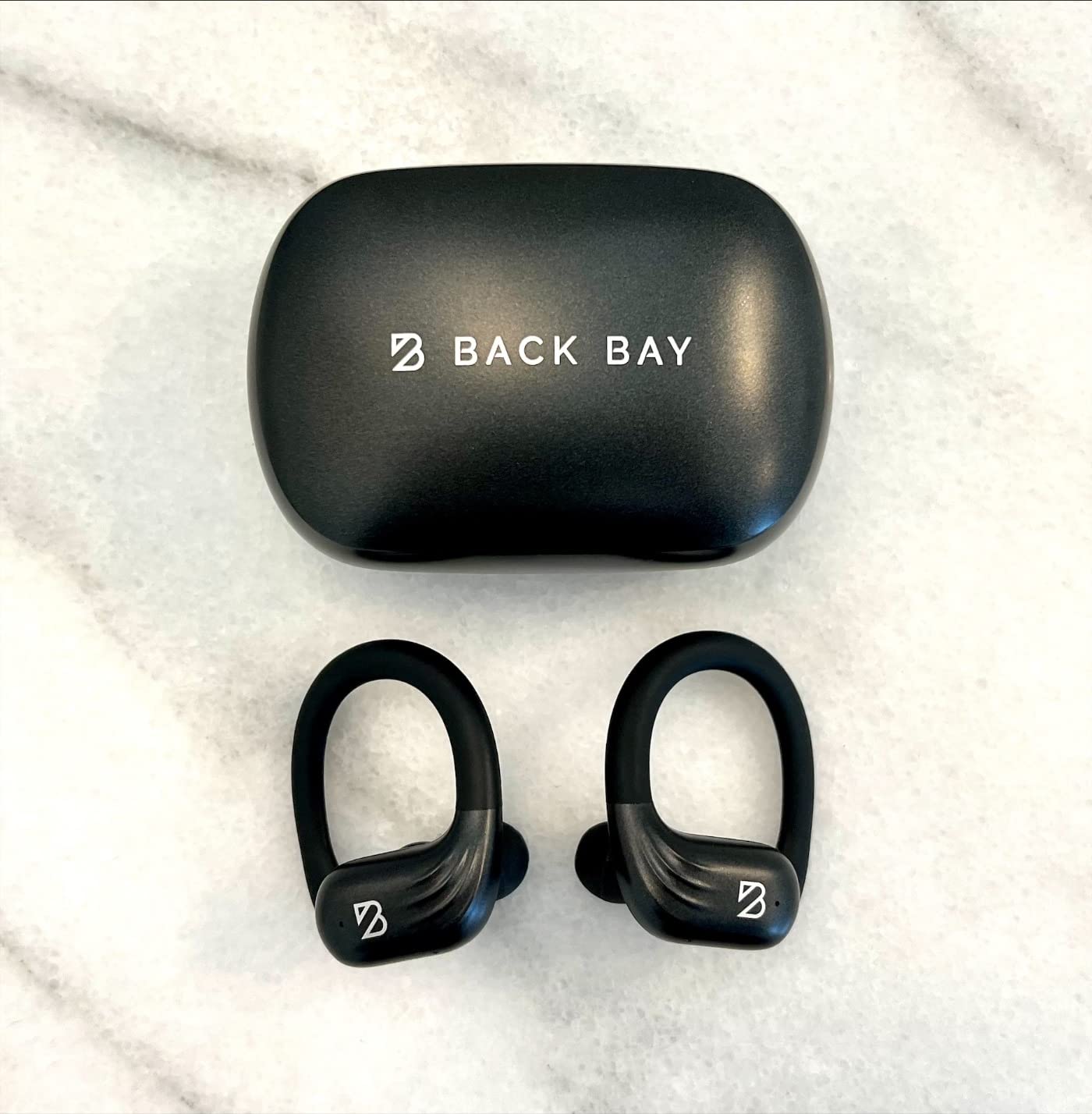 Back Bay Audio Runner 60 Wireless Running Earbuds, 80 Hour Long Battery Life Over The Ear Earbuds with EarHooks, Wrap Around Earphones Wireless Bluetooth Earphones with Microphone, in Ear Headphones - Customer Photo 4
