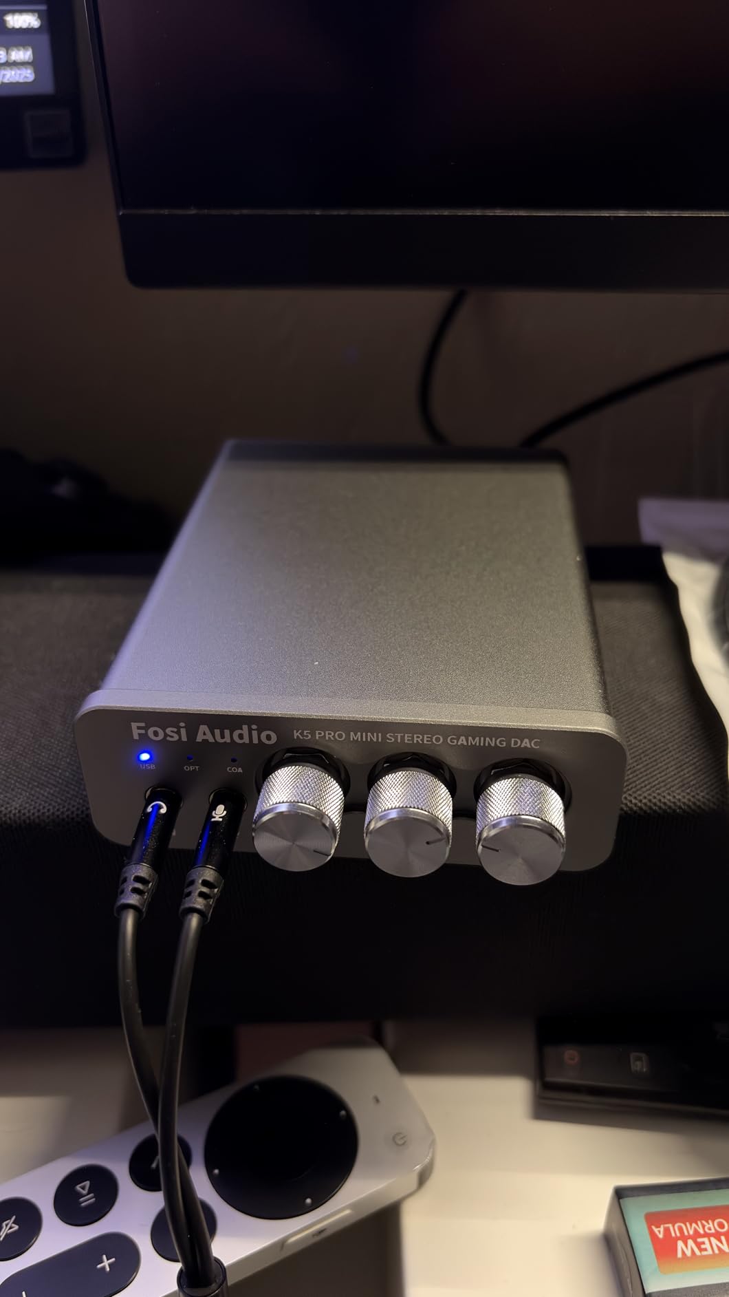 Fosi Audio K5 Pro Gaming DAC Headphone Amplifier Mini Hi-Fi Stereo Digital-to-Analog Audio Converter USB Type C/Optical/Coaxial to RCA/3.5MM AUX for PS5/PC/MAC/Computer - Customer Photo 2