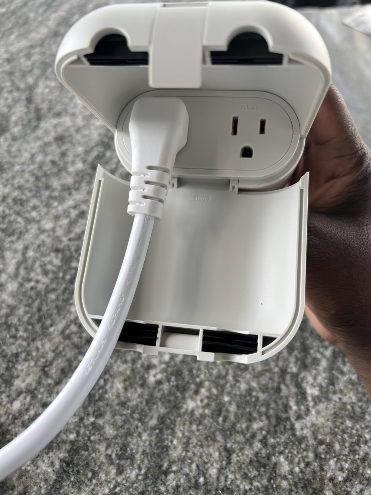 ELEGRP PQR20 Outdoor Smart Plug Waterproof IP66, WiFi Plug with 2 Individually Sockets, Compatible with Alexa & Google Assistant, Smart Outdoor Outlet for String Lights, UL Certified, 1 Pack, Black - Customer Photo 4