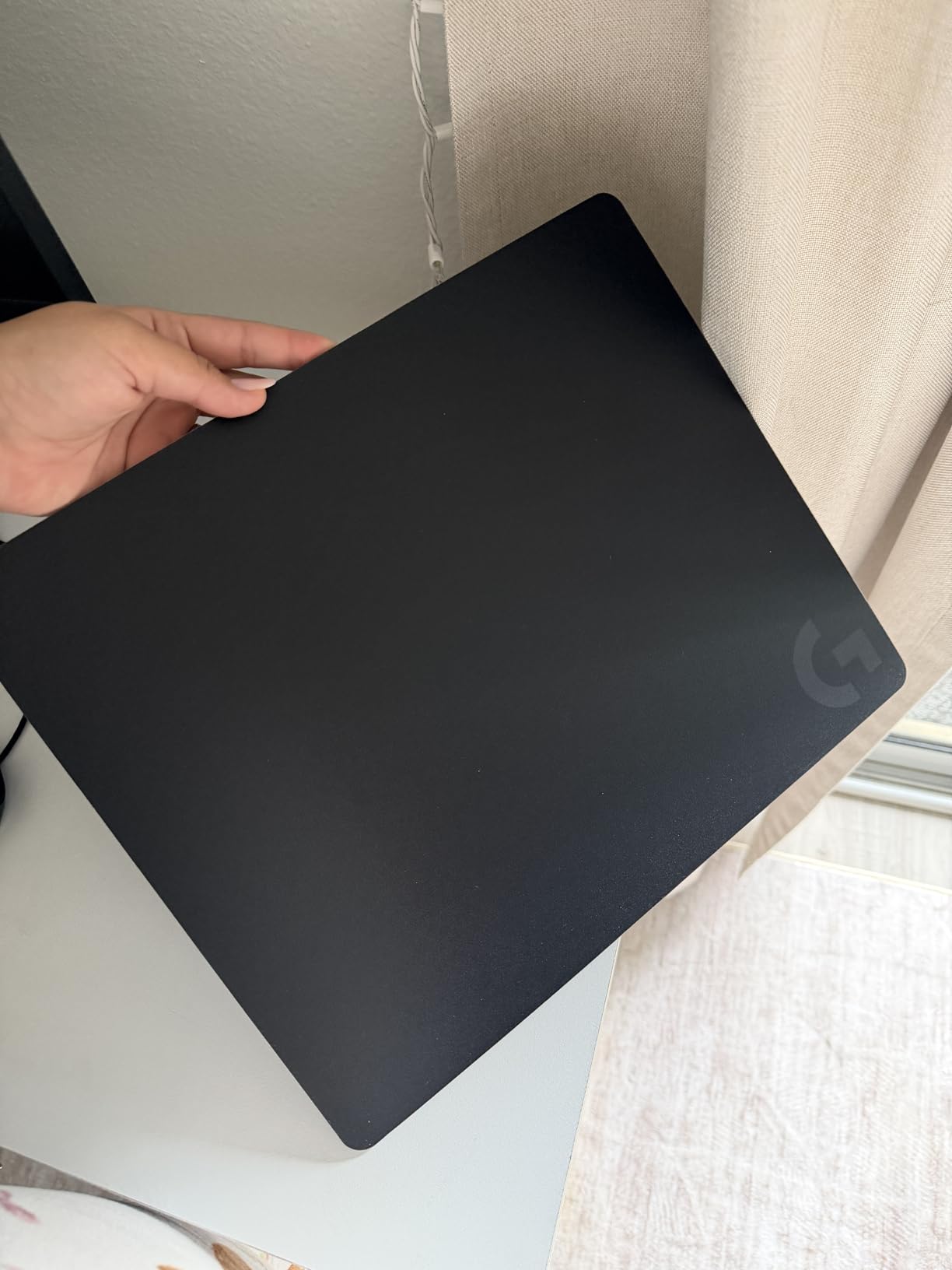 Logitech G240 Cloth Gaming Mouse Pad, Optimized for Gaming Sensors, Moderate Surface Friction, Non-Slip Mouse Mat, Mac and PC Gaming Accessories, 340 x 280 x 1 mm customer photo 1