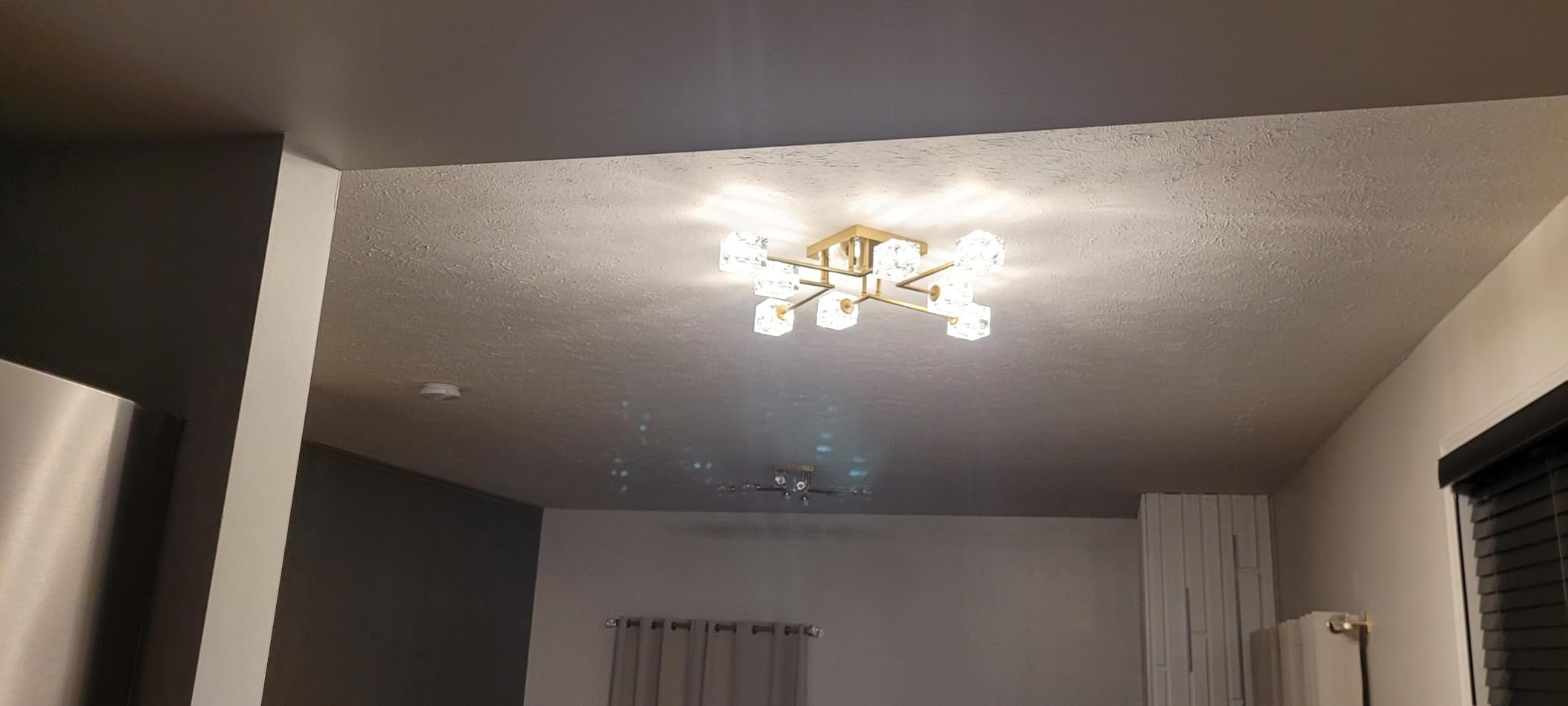 Modern Crystal Chandelier for Dining Room, Black and Gold Pendant Lights Fixture with 8-Lights, Adjustable Height Hanging Ceiling Light for Kitchen Island, Bedroom, Over Table, Living Room - Customer Photo 3