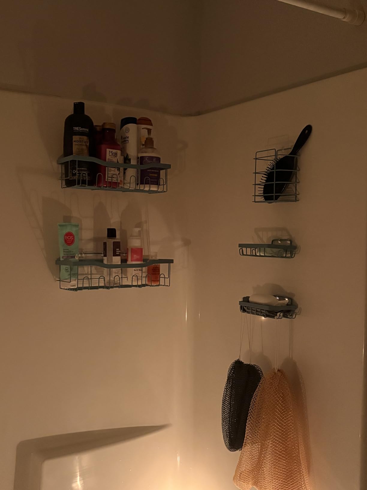 EUDELE Adhesive Shower Caddy, 5 Pack Rustproof Stainless Steel Bath Organizers With Large Capacity, No Drilling Shelves for Bathroom Storage & Home Decor - Customer Photo 1