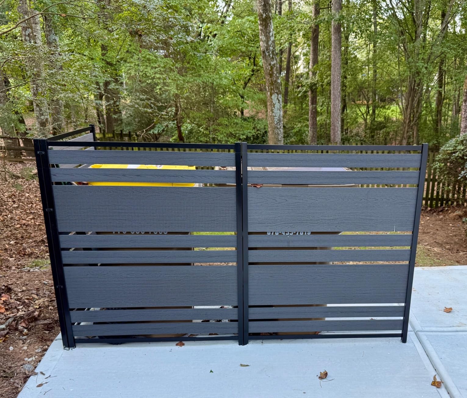 48in H x 40in W (2 Panels) No Dig Enclo Vienna Cedar Color Privacy Screen, Outdoor WoodTek Vinyl Privacy Fence Panel, Privacy Wall for Trash Cans & Air Conditioner Fence, Patio Privacy Screen, EC18017 - Customer Photo 2