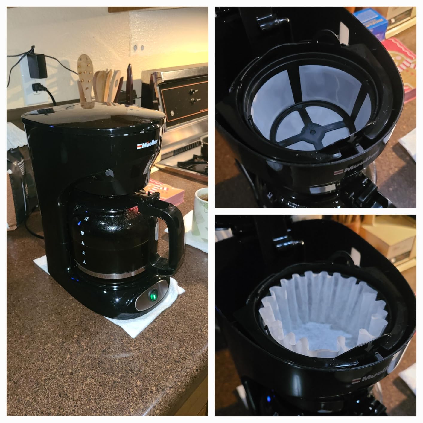 Mueller 12-Cup Drip Coffee Maker - Borosilicate Carafe, Auto-Off, Reusable Filter, Anti-Drip, Keep-Warm Function, Clear Water Level Window Coffee Machine, Kitchen Essentials & Accessories - Customer Photo 2