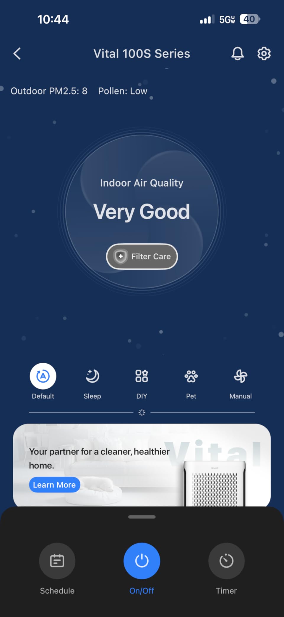 LEVOIT Air Purifier for Home Large Room Up to 1073Ft² with Air Quality Monitor, AHAM VERIFIDE, Smart WiFi, Washable Pre-Filter, HEPA Sleep Mode for Pets, Allergies, Dust, Pollen, Vital 100S-P, White - Customer Photo 1