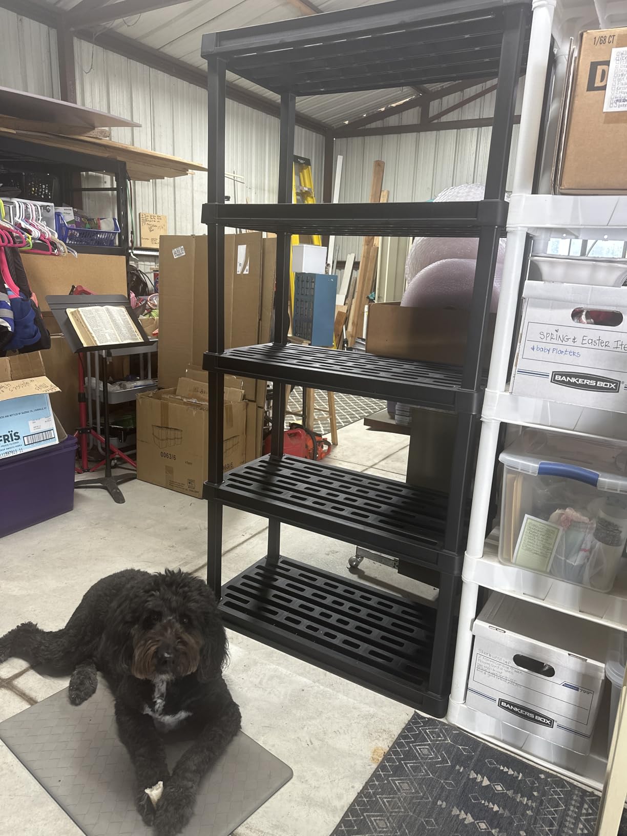 IRIS USA 4-Shelf Heavy Duty Plastic Storage Shelves, 600lb Capacity, 56 IRIS USA 4-Shelf Heavy Duty Plastic Storage Shelves, 600lb Capacity, 56