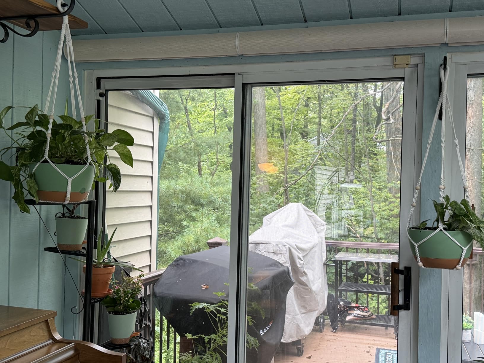 Hanging Planters for Indoor Plants, 2 Pack 10 Inch Self Watering Pots with Macrame Plant Hanger, Hanging Baskets Holder for Outdoor Garden Home Ceiling Window Decor - Customer Photo 2